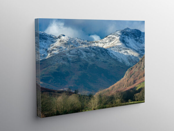 Up the Great Langdale Valley to Bowfell Lake District, Canvas Print