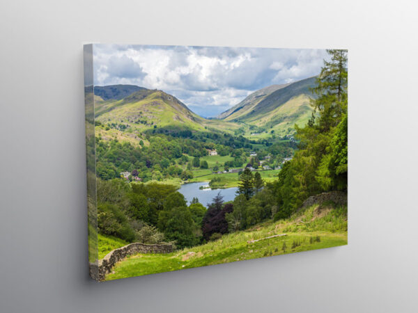 Dunmail Raise with Grasmere in the Middle Ground Lake District, Canvas Print