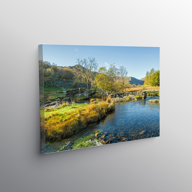 Slaters Bridge Little Langdale Lake District, Canvas Print