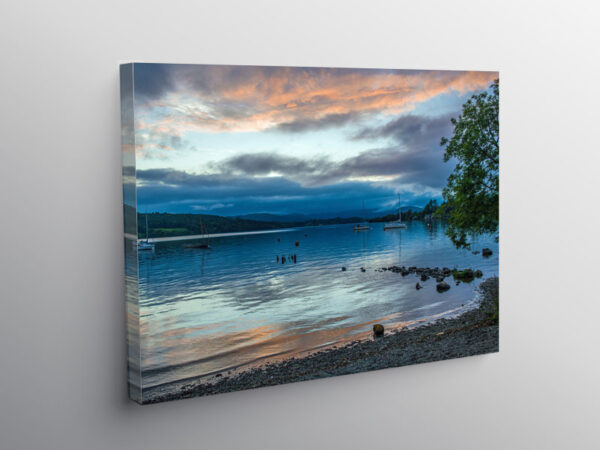 The Shore of Windermere on a Summer Evening, Canvas Print